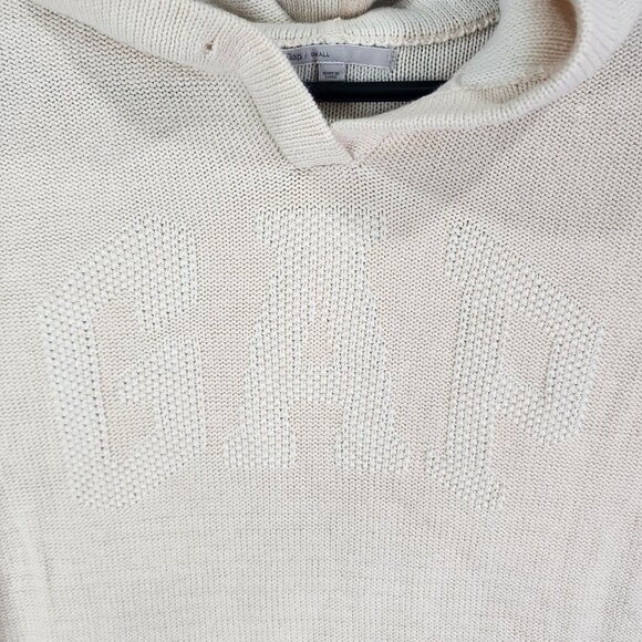 Womens Beige Gap Hooded Sweater 100% Cotton Long Sleeve Size S - Picture 5 of 12